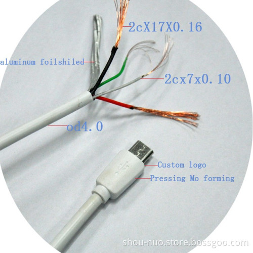 USB 2.0 Micro-USB to USB Cable 3 Feet High-Speed A Male to Micro B with white